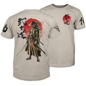Bushido T-Shirt Patriotic Tribute Tee American Pride Grey L A000781